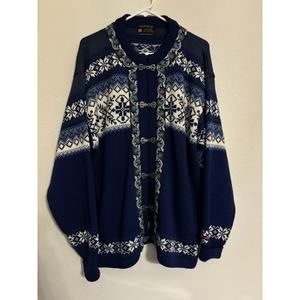NORSKWEAR Norway‎ Women’s L/XL 100% Wool Cardigan Sweater Pewter Clasps